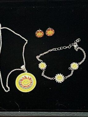 Sunshine Necklace, Barrette and Earrings